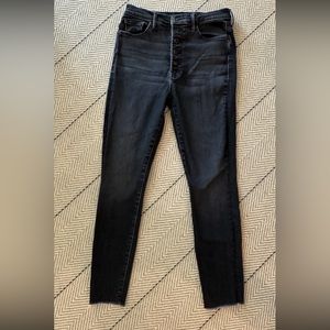Black distressed MOTHER jeans